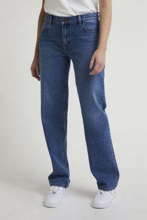 شلوار جین آبی زنانه پاچه ساده ساده استاندارد کد 649522326