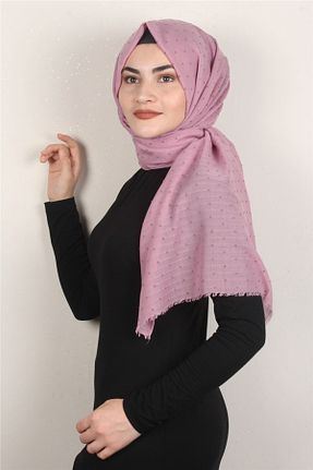 شال صورتی زنانه پنبه ای Eşarppark - کد 120467232
