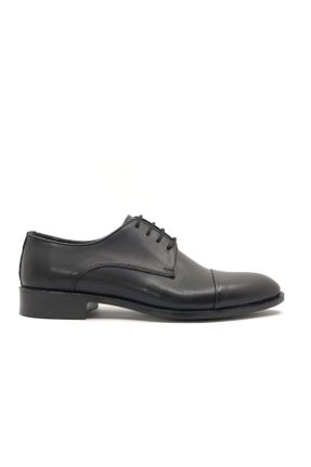 کفش کلاسیک مشکی مردانه چرم طبیعی پاشنه کوتاه ( 4 - 1 cm ) کد 825014020