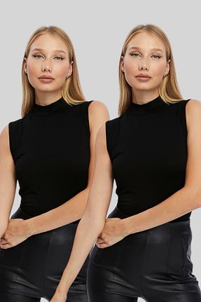 بادی مشکی زنانه یقه ایستاده LAENT - کد 840760611