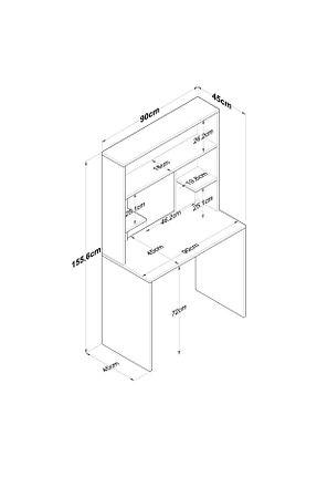 میز کار طوسی 156 cm 90 cm کد 635602928