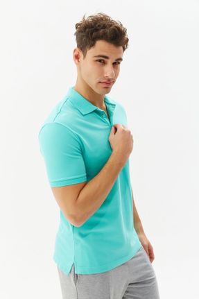 تی شرت فیروزه ای مردانه رگولار یقه پولو پنبه (نخی) پوشاک ورزشی کد 259219179