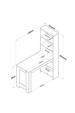 میز کار قهوه ای 154 cm 120 cm کد 353236673