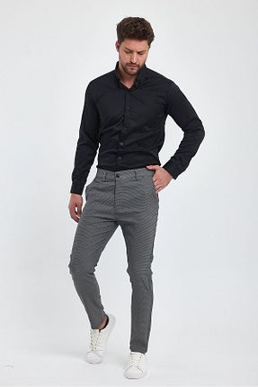 شلوار طوسی مردانه کتان ukdeep - کد 779770023