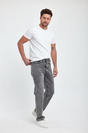 شلوار جین طوسی مردانه پاچه گشاد ukdeep - کد 780622565