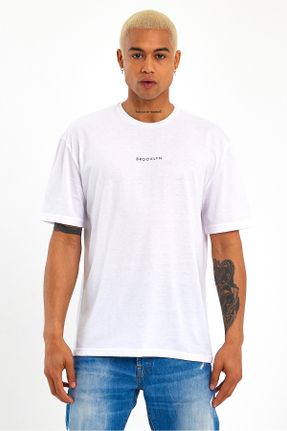 تی شرت سفید مردانه رگولار یقه گرد کد 99662483