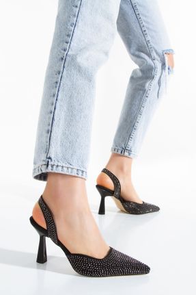 کفش مجلسی مشکی زنانه چرم مصنوعی پاشنه نازک پاشنه متوسط ( 5 - 9 cm ) کد 819435031