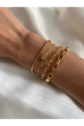 دستبند جواهر طلائی زنانه روکش طلا کد 105802103