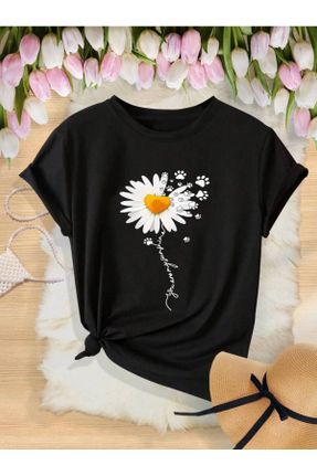 تی شرت مشکی زنانه رگولار کد 841166371