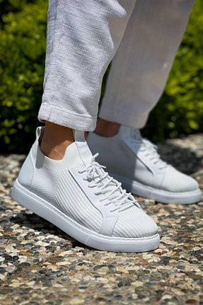 کفش اسنیکر سفید مردانه بند دار Rozero Shoes - کد 841140133