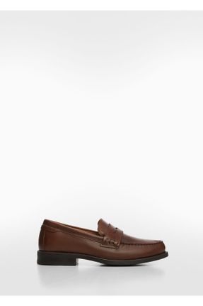 کفش لوفر قهوه ای مردانه پارچه نساجی پاشنه کوتاه ( 4 - 1 cm ) کد 792121383