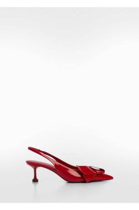 کفش پاشنه بلند کلاسیک قرمز زنانه پارچه نساجی پاشنه ساده پاشنه کوتاه ( 4 - 1 cm ) کد 802678668