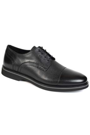کفش کلاسیک مشکی مردانه چرم طبیعی پاشنه کوتاه ( 4 - 1 cm ) پاشنه ساده کد 824642689