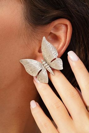 گوشواره جواهر طوسی فلزی ZeyDor Accessories - کد 149273453