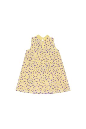 لباس زرد بچه گانه بافتنی بافت طرح گلدار رگولار آستین-بلند کد 679851721