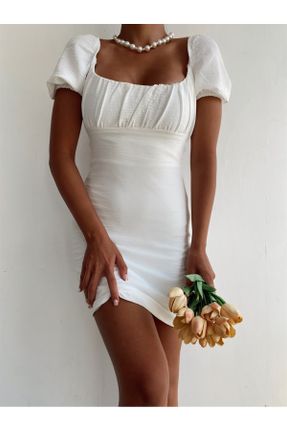 لباس سفید زنانه بافتنی رگولار کد 341953835