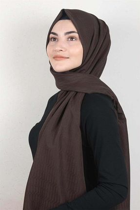شال قهوه ای زنانه پنبه ای Eşarppark - کد 320264673