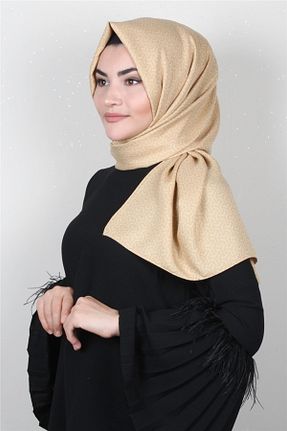 شال طلائی زنانه پلی استر PİRAMİT - کد 70855407