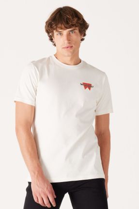 تی شرت سفید مردانه رگولار یقه گرد پنبه (نخی) کد 769595040