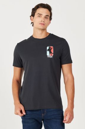 تی شرت مشکی مردانه رگولار یقه گرد پنبه (نخی) کد 769594618