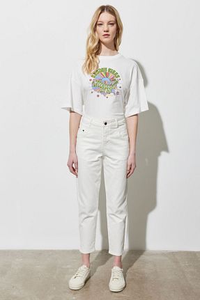 شلوار جین سفید زنانه پاچه تنگ Wrangler - کد 791838706