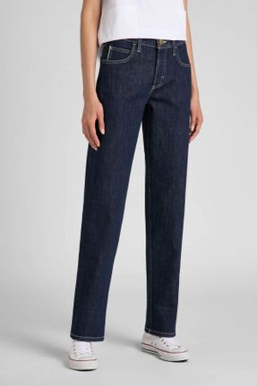 شلوار جین آبی زنانه پاچه ساده فاق بلند ساده کد 419737542