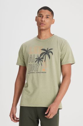 تی شرت سبز مردانه رگولار یقه خدمه کد 353895128