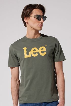 تی شرت خاکی مردانه رگولار یقه گرد تکی بیسیک کد 797754781