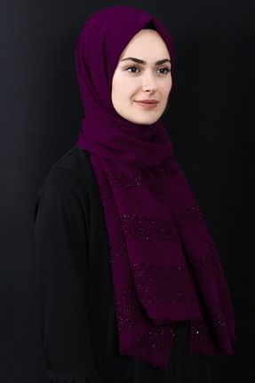 شال صورتی زنانه شیفون Eşarppark - کد 792640402