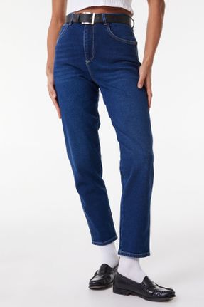 شلوار جین آبی زنانه پاچه تنگ فاق بلند کد 666182897