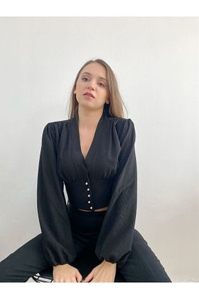پیراهن مشکی زنانه کراپ Mois Atelier - کد 196729778