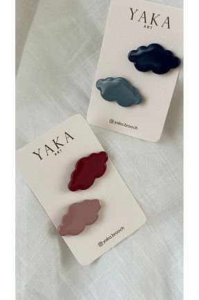 سنجاق سینه آبی زنانه پلی استر YAKA ART - کد 840770881