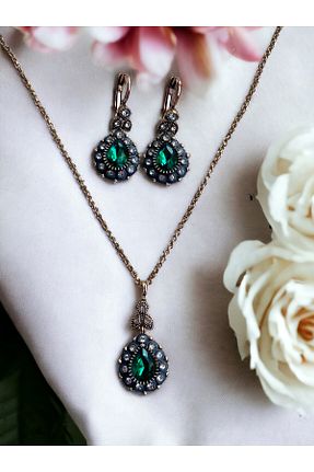 ست جواهر سبز زنانه فلزی FAYRA ACCESSORIES - کد 840831657