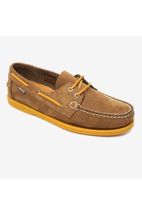 کفش کژوال قهوه ای مردانه چرم طبیعی پاشنه کوتاه ( 4 - 1 cm ) پاشنه ساده کد 827814041