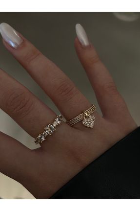 انگشتر جواهر طلائی زنانه روکش طلا کد 647300529