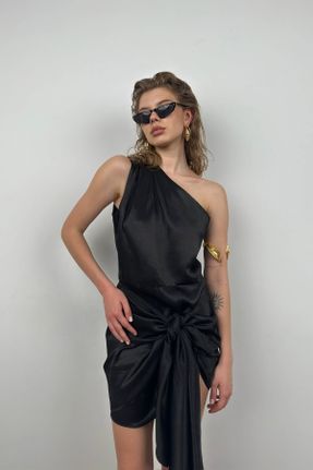 لباس مشکی زنانه بافتنی پلی آمید Fitted آستین-بلند کد 790160261