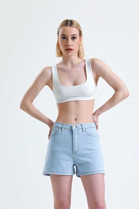شلوارک و برمودا آبی زنانه فاق بلند Vovikon - کد 841018305