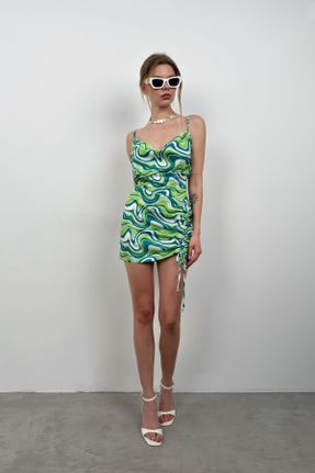 لباس سبز زنانه بافتنی پلی آمید رگولار آستین-بلند کد 812604220