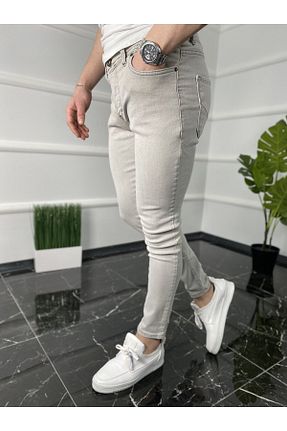 شلوار جین طوسی مردانه پاچه تنگ ukdeep - کد 106438955