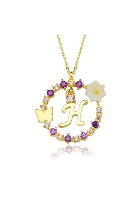 گردنبند جواهر سفید زنانه روکش طلا Sahira Jewelry - کد 839864329