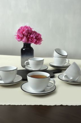 فنجان چای سفید سرامیک 9-12 پارچه 6 نفره کد 797573053