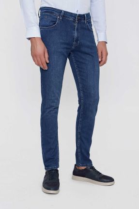 شلوار جین آبی مردانه پاچه رگولار فاق بلند جین استاندارد استاندارد کد 371087779