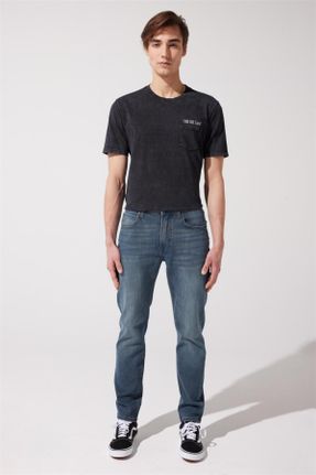 شلوار جین سرمه ای مردانه فاق بلند استاندارد کد 696226531