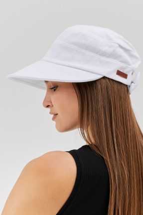 کلاه سفید زنانه پنبه (نخی) کد 307054907