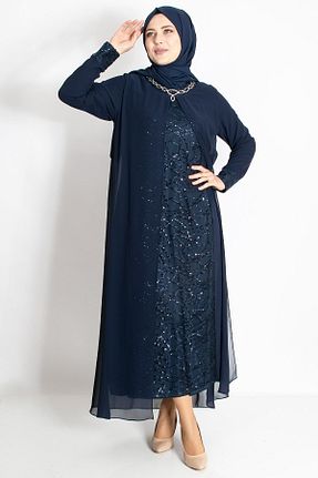 لباس مجلسی حجاب سرمه ای زنانه یقه دوچرخه Modaviki - کد 267230997