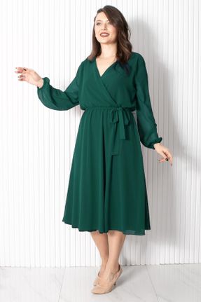 لباس سبز زنانه پلی استر سایز بزرگ بافتنی کد 796185027