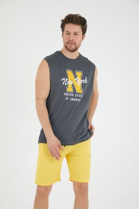 تی شرت طوسی مردانه رگولار یقه گرد کد 250735481