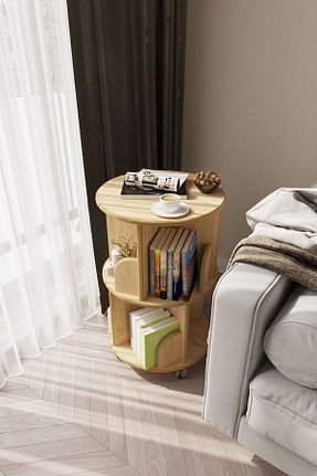 قفسه کتاب قهوه ای 71 سانتی متر zeo wood design - کد 666161808