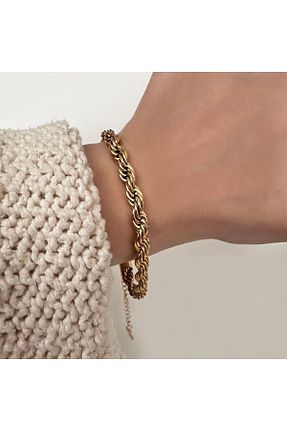 دستبند استیل (فولاد) طلائی زنانه استیل (فولاد) Okko Store - کد 709071795