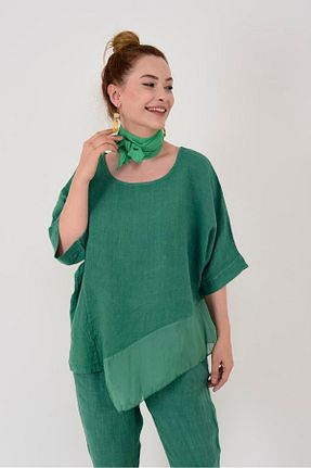 بلوز سبز زنانه ساده Park Moda - کد 841100991